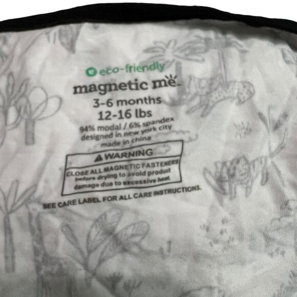 Magnetic Me Animal Safari Organic Cotton Magnetic Footed 3-6 Months - Picture 4 of 5